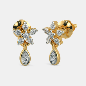 Pendientes de Mariposa Brillante con Moissanita en Oro de 18K para Mujer, Piedras Redondas en Oro Blanco, Rosa, Amarillo o Plata - Product Image 1