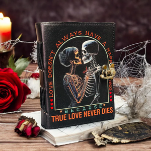 The Lovers TAROT Grimoire True Love Never Dies Gothic Skeleton Notebook ของขวัญโบราณสำหรับเขา & เธอ