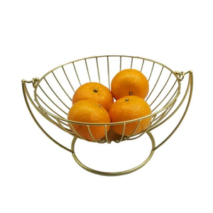 ตะกร้าผลไม้ลวดตาข่ายเคลือบทองสำหรับห้องครัวในบ้านและโรงแรม - Product Image 1