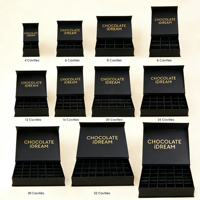 Boîtes à chocolat de Dubaï en papier rigide imperméable avec logo personnalisé en relief, doublure en éponge, écologiques et recyclables