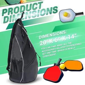 Venta al por mayor OEM ajustable PU cuero Pickleball Sling Bag mujeres/hombres raqueta de tenis bolsa de transporte directo de fábrica - Product Image 3