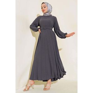 ayrobin Elegent Office Lady <b>Dress</b> Pleated Belt Custom Logo Print Pattern Long Knee-Length Available <b>Spring</b> XL 2XL Made Spandex - Product Image 2