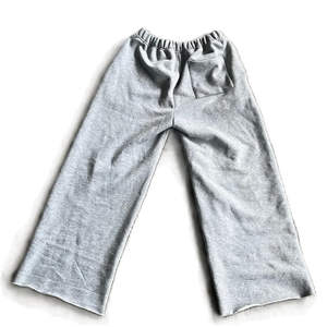 Pantalons de survêtement unis à la vente chaude, personnalisables, en coton lourd à 100%, taille élastique, surdimensionnés, larges, pour hommes - Product Image 3