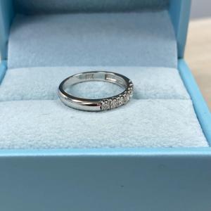 Anillo de boda de diamantes de 7 piedras, 0.30Ct, anillo de 7 piedras, anillo de bodas de diamantes, juego de pavé de oro blanco de 10K, anillo apilable, anillo de aniversario - Product Image 3