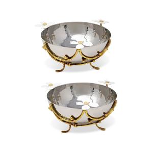 Bol de service de forme ronde en métal martelé polyvalent en métal de haute qualité pour fruits, salades, desserts et salades - Product Image 4