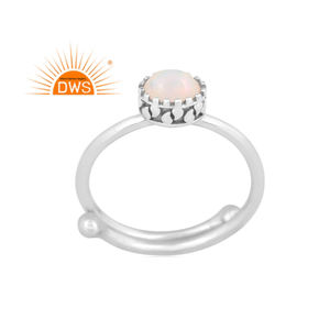 Latest Design Fine Sterling <b>Silver</b> Natural Ethiopian <b>Opal</b> Gemstone Adjustable <b>Ring</b> Jewelry For Women Gift For Her - Product Image 1