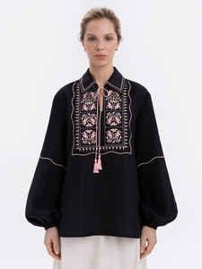 Blusa bordada para mujer elegante diseño floral tela de popelina informal para primavera/verano/invierno - Product Image 4