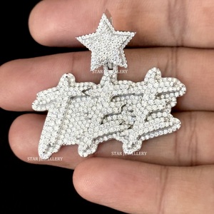 จี้เพชรโมอิสห้าตัว925เงินสเตอร์ลิงจี้เพชรโมอิสแบบสั่งทำจี้ห้าตัวสำหรับเธอ - Product Image 2