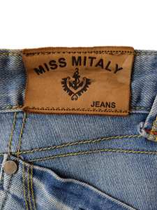 กางเกงขาสั้นผ้ายีนส์เอวต่ำเอวสูงปานกลางเอวต่ำทันสมัยมีรายละเอียดพลอยเทียมขนาด30นิ้วงานหัตถกรรมกำหนดขนาดเองได้ - Product Image 4