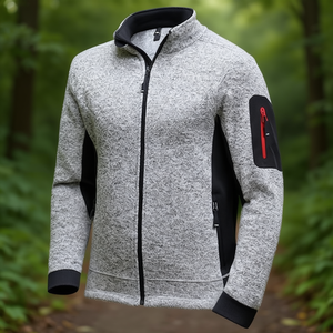 Veste en polaire tricotée CHRISTOPH en gris/noir, sweats à capuche et sweat-shirts promotionnels FHB - Product Image 3