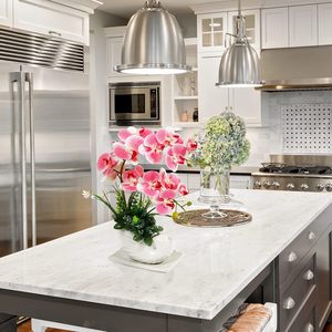 THAOF-004 เวียดนาม ขายส่งและขายปลีกกล้วยไม้ประดิษฐ์ดอกไม้ Latex Faux Phalaenopsis สาขา 9 ดอกไม้ขนาดใหญ่ - Product Image 2