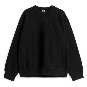 Sudadera Oversize de Cuello Redondo Unisex, Color Sólido, Tejida, 100% Algodón, Serigrafía Minimalista, Corte Regular, Manga Larga - Product Image 1