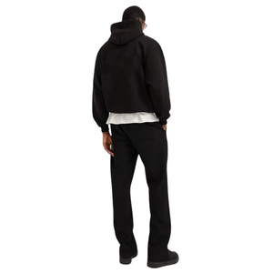 Sudadera holgada con capucha para parejas Algodón mezclado Unisex Basics Pullover para Otoño Invierno Casual Streetwear - Product Image 4