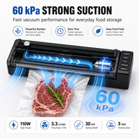 60kPa 110W 2000mAh 30cm 3.3L/min coupe-sac tuyau externe cuisine alimentaire machine sous vide portative scelleuse sous vide