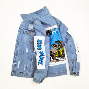 Veste en jean longue pour hommes Nouveau style Vente directe d'usine Veste d'extérieur grande taille pour hommes - Product Image 6