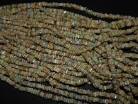 TASBIYA GEMS Perles de pierre en vrac opale de feu cristal arc-en-ciel naturel éthiopien Heishi Spacer 5-7mm 16 pouces carré, certifié tiers