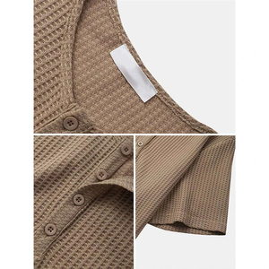 Trending Men's T-<b>Shirts</b> O-Neck <b>Button</b>-<b>Up</b> T-<b>Shirt</b> Daily Wear Regular Fit <b>Short</b> <b>Sleeve</b> Breathable Quick Dry 100% Cotton Men's - Product Image 3