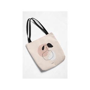 Beige Colour Wholesale 100pcs Custom Logo Cotton <b>Large</b> Capacity Business Gift Packaging Shoulder Bag Bridesmaid <b>Canvas</b> Tote Bag - Product Image 6