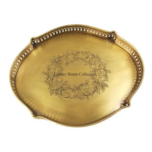 Bandeja de aspecto elegante de diseñador hecha a mano de Color dorado para servir utensilios de cocina de mesa hechos a mano bandeja de comida de diseño admirable - Product Image 5