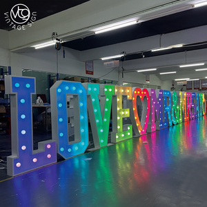Grandes lettres lumineuses géantes en forme de cœur pour décoration de fête, lettres géantes lumineuses à ampoules - Product Image 2