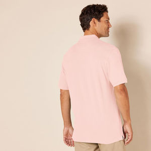 Polo de piqué de algodón de ajuste regular para hombre de alta calidad al por mayor, polos de hombre de talla grande con estampado de letras lavadas de diseño personalizado - Product Image 3