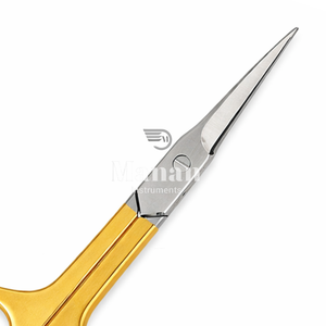 Tijeras para Cutículas de Acero Inoxidable de Alta Calidad con Mango Dorado, Hoja Recta, Punta Afilada de Precisión, Duraderas, para Mano Derecha, para Arte de Uñas - Product Image 2