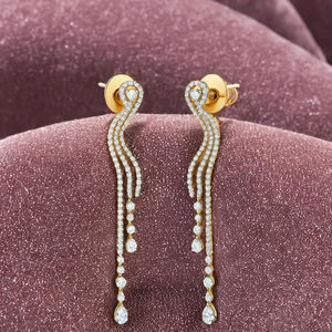 Pendientes de diamantes cultivados en laboratorio de oro de 14 quilates al por mayor joyería fina clásica de alta calidad para mujer joyería de boda personalizada - Product Image 3