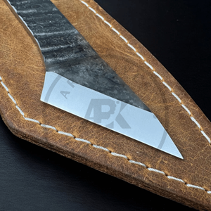 Hand Forged Multi-functional Outdoor Kiridashi Knife Stainless Leather Sheath Woodworking Leather <b>Craft</b> DIY Crazy Horse Leather - Product Image 2