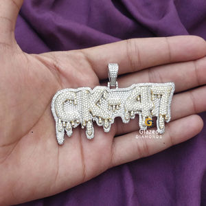 Nuevo Colgante de Letra Personalizado Brillante con Diamantes Cultivados en Laboratorio con Claridad VVS, Unisex, Oro Rosa de 10K, Estilo Hip Hop para Fiesta - Product Image 5