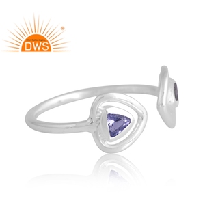 แหวนพลอย iolite & labradorite ธรรมชาติ925เงินสเตอร์ลิงเครื่องประดับออกแบบได้ตามต้องการของขวัญสำหรับผู้หญิง - Product Image 4