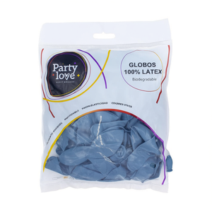 Party Love Latex Balloons Dusk Blue Pastel 25Cm <b>50</b> Count Biodegradable Party <b>Decorations</b> - Product Image 2