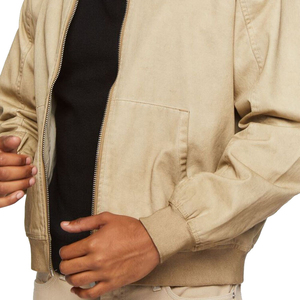 Chaqueta Bomber Ligera de Lona de Algodón para Hombre 2026, Estilo Urbano Personalizable con Bolsillo Canguro y Decoración de Piel - Product Image 5