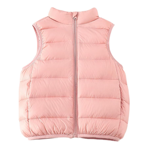 Chaleco acolchado recortado de invierno informal para mujer, chaleco ligero sin mangas con cuello levantado, ropa de abrigo con cremallera - Product Image 3