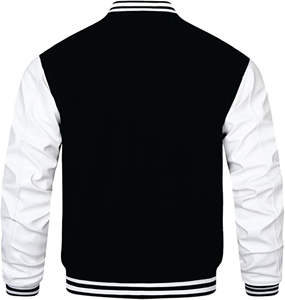 Men's Plus Size Letterman Varsity Leather Jackets Winter Baseball Zip-Up Hooded Chenille CollegeBaseballjacket for men - Product Image 3