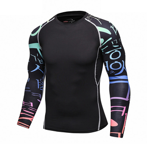 <b>Mens</b> Moisture Wicking Compression Rashguard <b>Long</b> <b>Sleeve</b> High Elastic Print Fitness <b>Tops</b> For Sports <b>Gym</b> Running Clothes Summer - Product Image 4