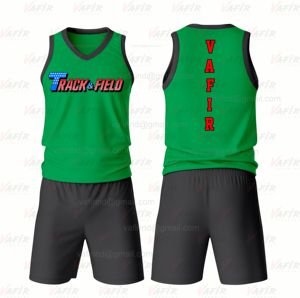 Pista de pista y campo Uniforme personalizado Venta directa de fábrica Ropa deportiva Uniformes de pista transpirables Top y pantalones cortos Vafir - Product Image 4