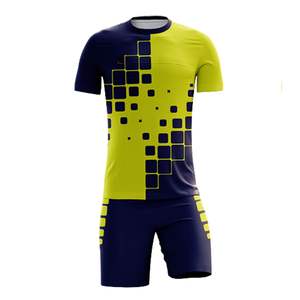 Ensemble d'uniformes de football pour hommes en polyester évacuant l'humidité avec impression personnalisée, idéal pour l'entraînement de match ou les événements - Product Image 2