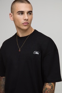 T-shirt Homme Personnalisé Haut de Gamme à Épaules Tombantes 300 Grammes Uni Coupe Droite Courte Polyester/Coton Respirant Streetwear Luxe - Product Image 3