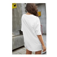 Robes T-shirts personnalisées à carreaux imprimées en 3D pour femmes, extra-longues, coupe oversize, col rond, manches longues, 100 % coton, respirantes et à séchage rapide