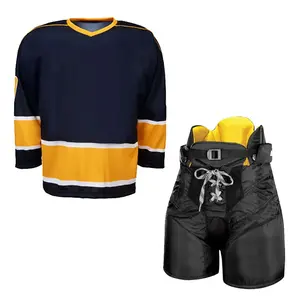 Nouvelle conception 2026 Uniformes de hockey sur glace personnalisés bon marché pour enfants Équipe de jeunes Uniformes de hockey sur glace sublimés personnalisés Uniformes de hockey sur glace de haute qualité pour hommes - Product Image 3
