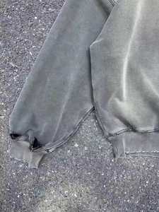 Hip Hop Distressed Crew Neck Cropped Sweatshirts Logo personnalisé Poids moyen Coton Vintage Washed Streatwear Sweat pour hommes - Product Image 3