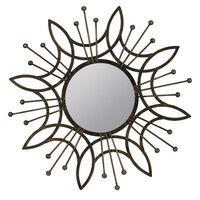 Miroir mural en fer New Look avec support métallique, fait main pour les décors minimalistes et les ambiances d'architecture moderne
