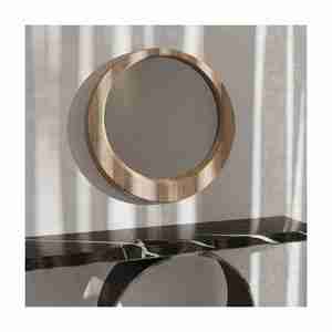 Venta caliente Diseño y estación de espejo de salón hecha a mano Alta calidad Interior Marco de madera redondo Uso de la pared Fabricante Exportador India - Product Image 3