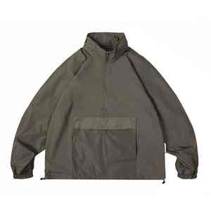 Veste coupe-vent en nylon pour hommes, veste de sport vintage rétro imperméable à capuche pour la course en plein air, épaisseur fine - Product Image 4
