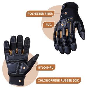 Performance Safety <b>Gloves</b> Multi-Purpose Use Touchscreen Anti-slip Anti-vibration Heavy-Duty Cow Split Leather Anti-Static - Product Image 2