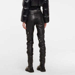 2025 Buena calidad Precio razonable Pantalones de cuero para mujer Nuevo diseño Precio barato Pantalones de cuero para mujer - Product Image 3