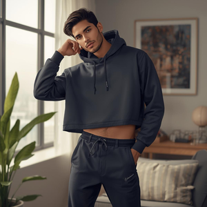 Sudadera Corta con Hombros Caídos, Forro Polar de Poliéster/Nylon, Larga, Impermeable, Transpirable, para Invierno, OEM/ODM, Marca Privada - Product Image 1