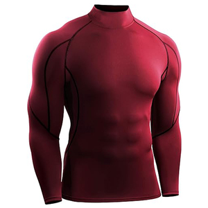 Camisetas de compresión de entrenamiento de gimnasio de manga corta transpirable para hombres-Capa base atlética para correr Tight Fit - Product Image 2