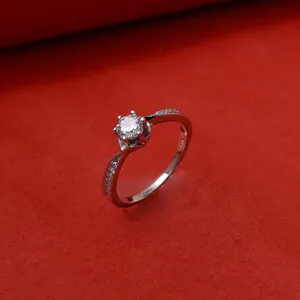 Bague pour homme en argent, solitaire, bijoux fins, romantique, avec diamant taille radiant, idée cadeau de fiançailles - Product Image 3