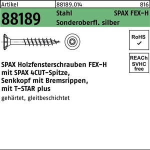 Tornillos para Madera R 88189 Seko Bremsrip T-STAR 4x30-T15 Plateados 1000 Unidades SPAX - Product Image 1
